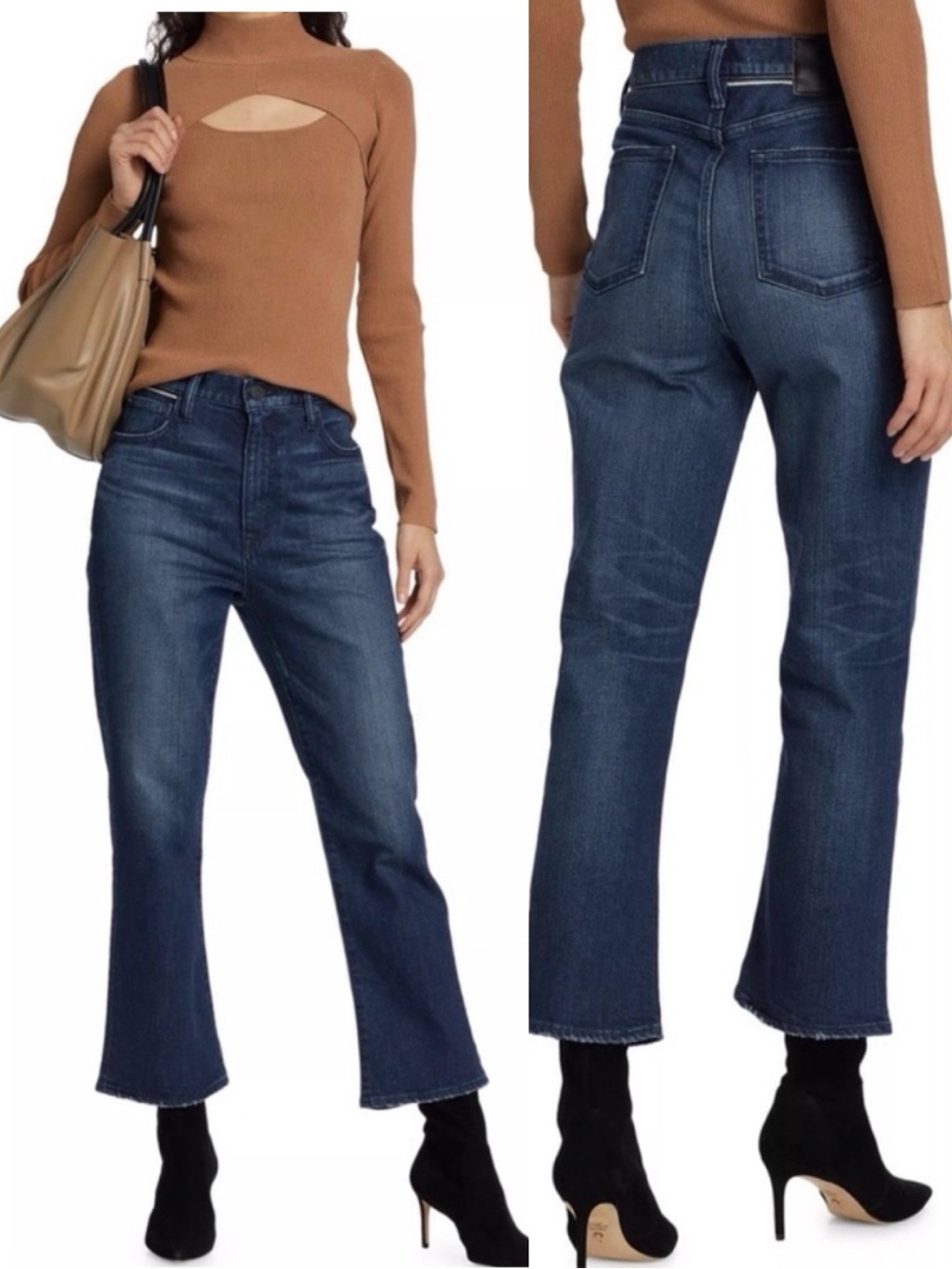 NWT MOUSSY VINTAGE Emma High Rise Crop Flare Jeans Blue Size 25